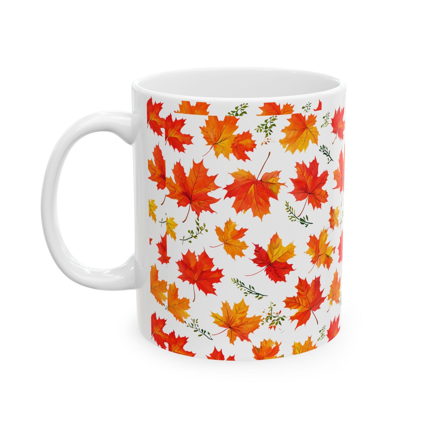 Autumn Leaves Ceramic Mug, Fall Coffee Cup, Thanksgiving Gift, Cozy Home Decor, Seasonal Drinkware
