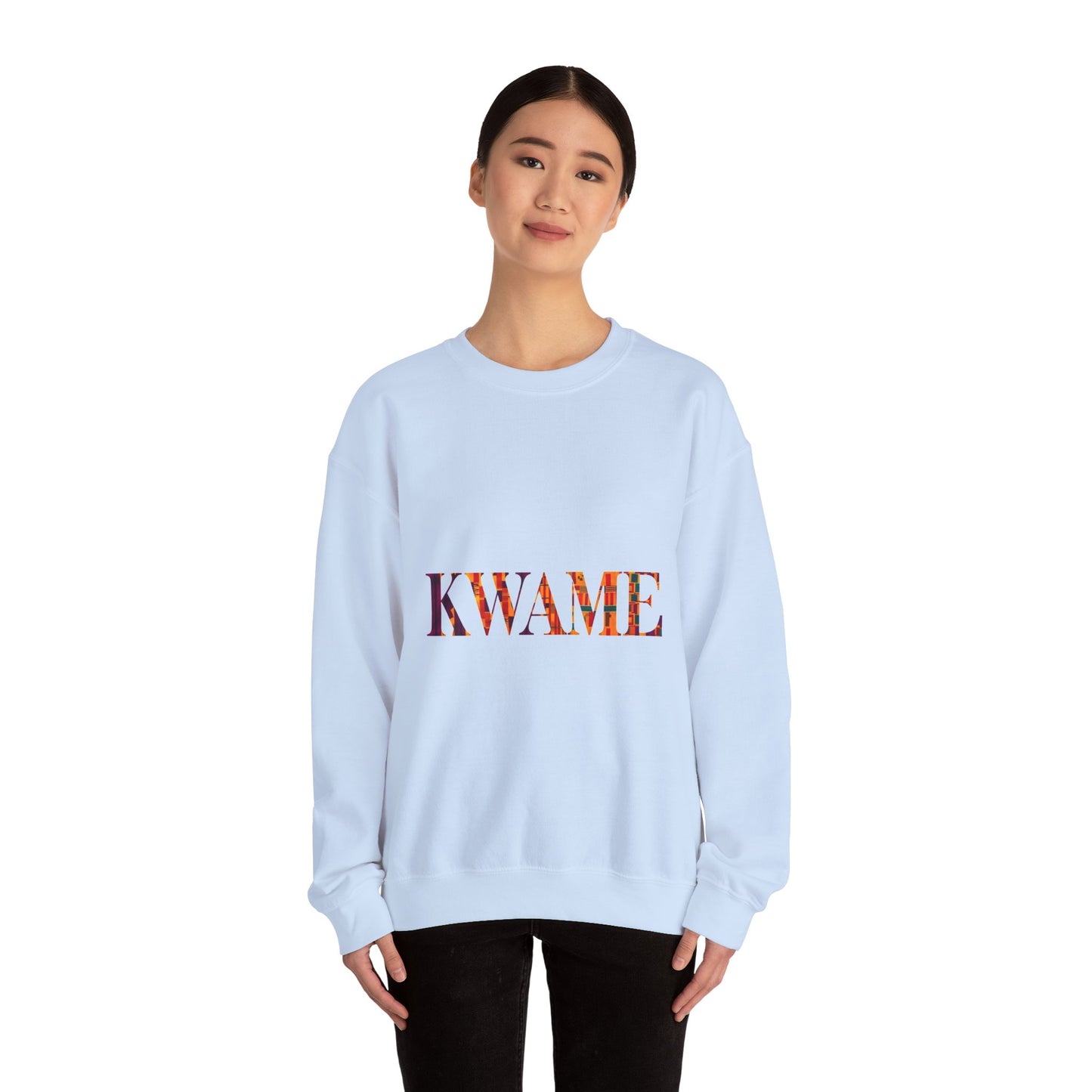 Kwame Graphic Crewneck Sweatshirt | Cozy Unisex Sweatshirt for Casual Outfits, Gift for Her/Him, Fall Fashion, Everyday Wear
