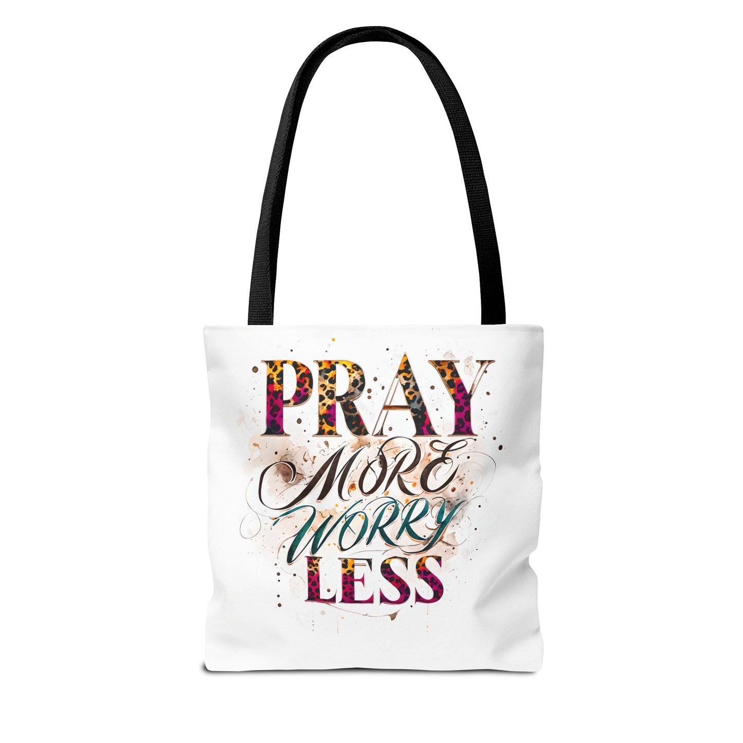 Inspirational Tote Bag - Pray More Worry Less, Motivational Gift, Everyday Use, Eco-Friendly Bag, Affirmation Bag, Prayer Tote