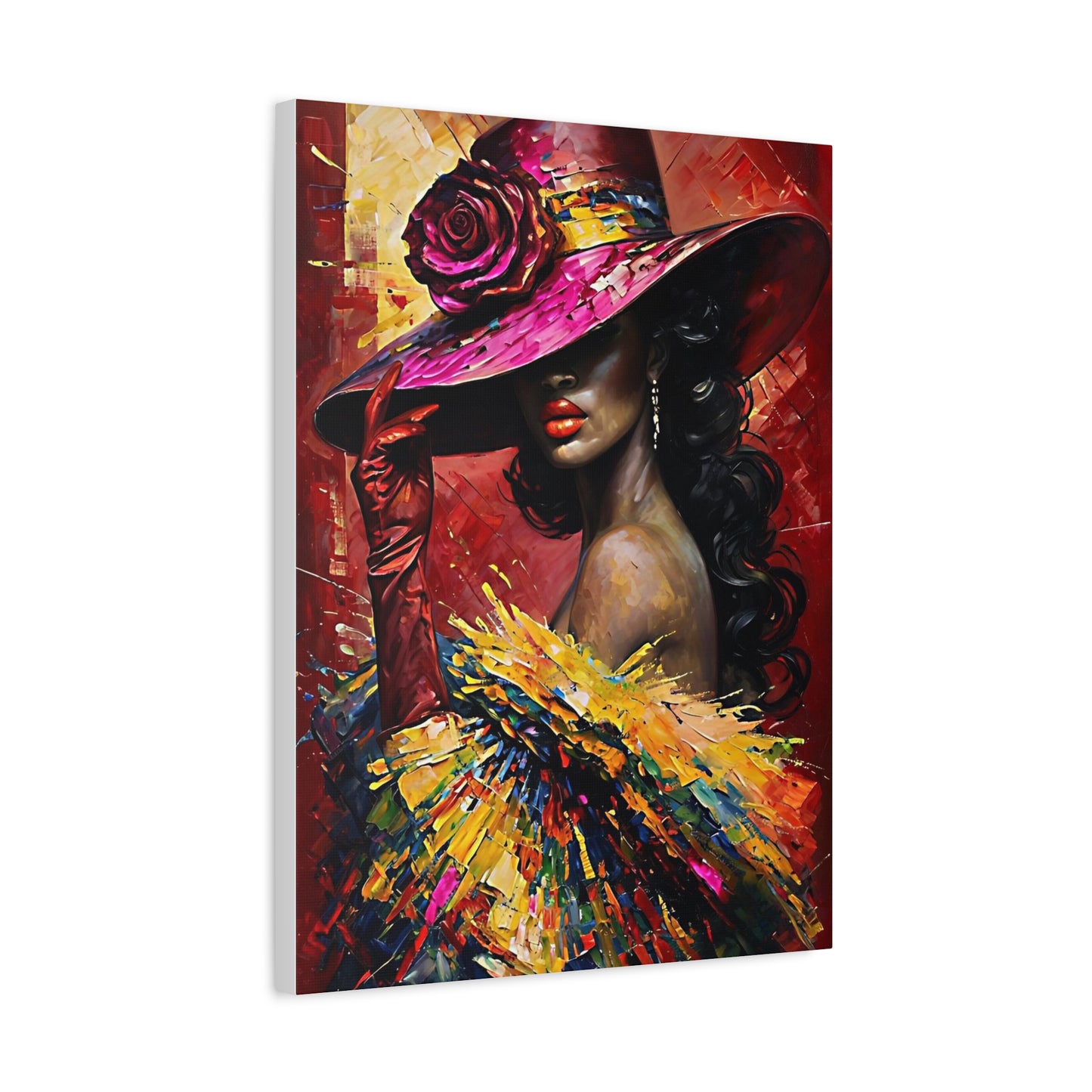 Canvas Wall Art Lady Wearing Cap