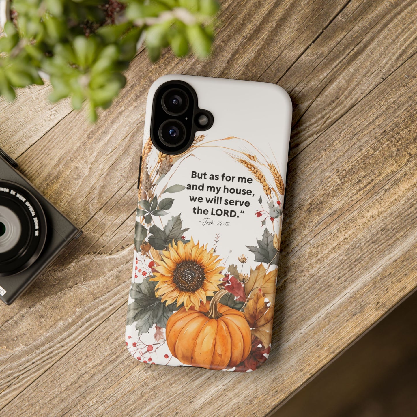 Fall-Themed Phone Case, Cozy Autumn Decor, Inspirational Quote, Pumpkin Design, Gift for Him or Her
