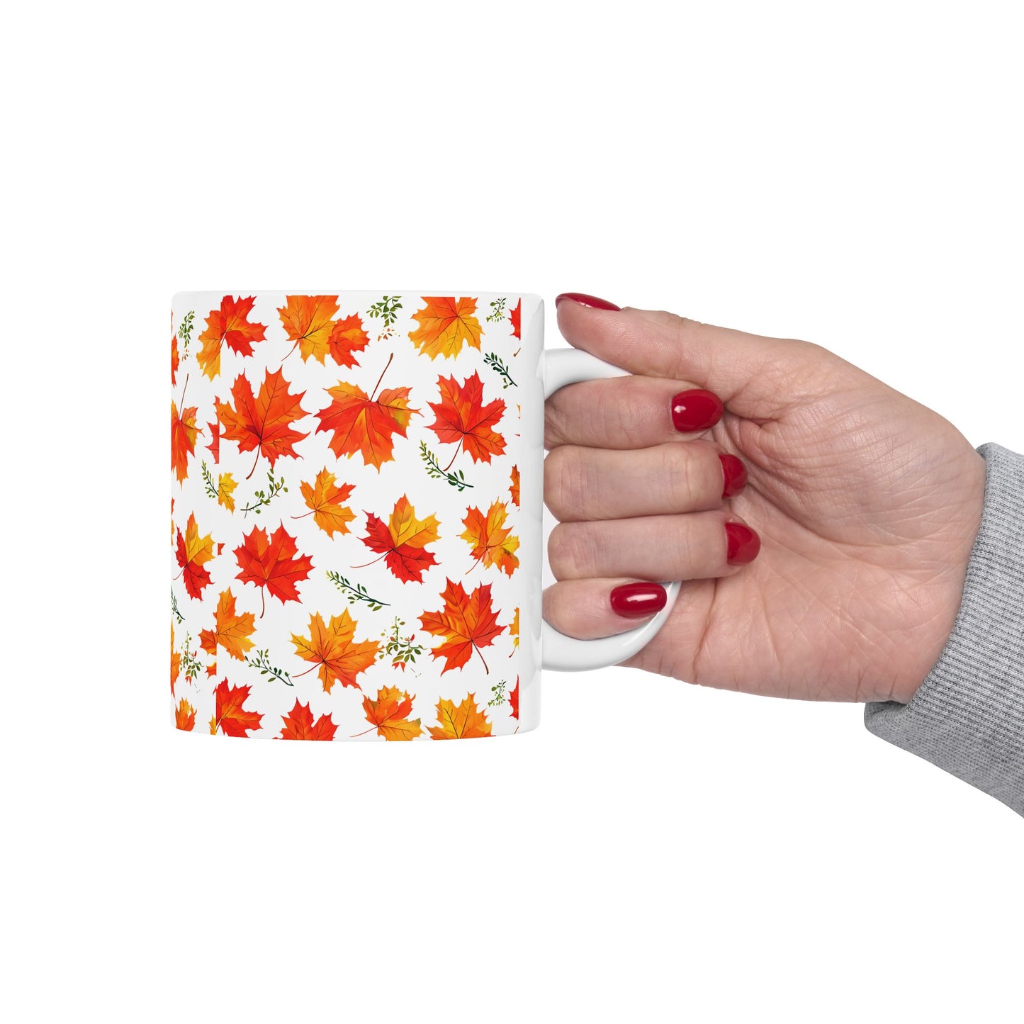 Autumn Leaves Ceramic Mug, Fall Coffee Cup, Thanksgiving Gift, Cozy Home Decor, Seasonal Drinkware