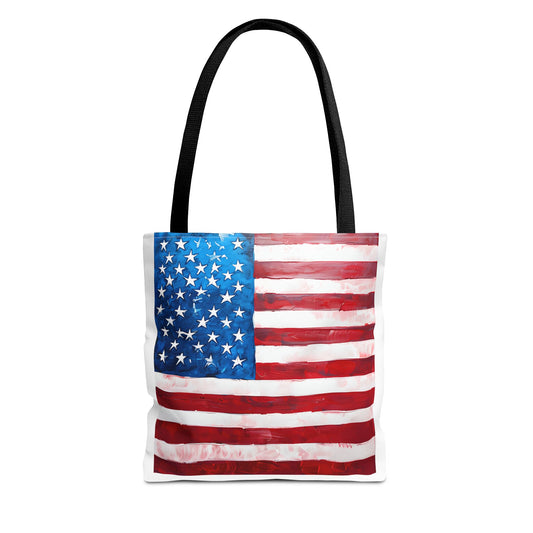 Patriotic Tote Bag, American Flag Tote, Eco-Friendly Shopping Bag, Summer Picnic Tote, USA Independence Day Gift