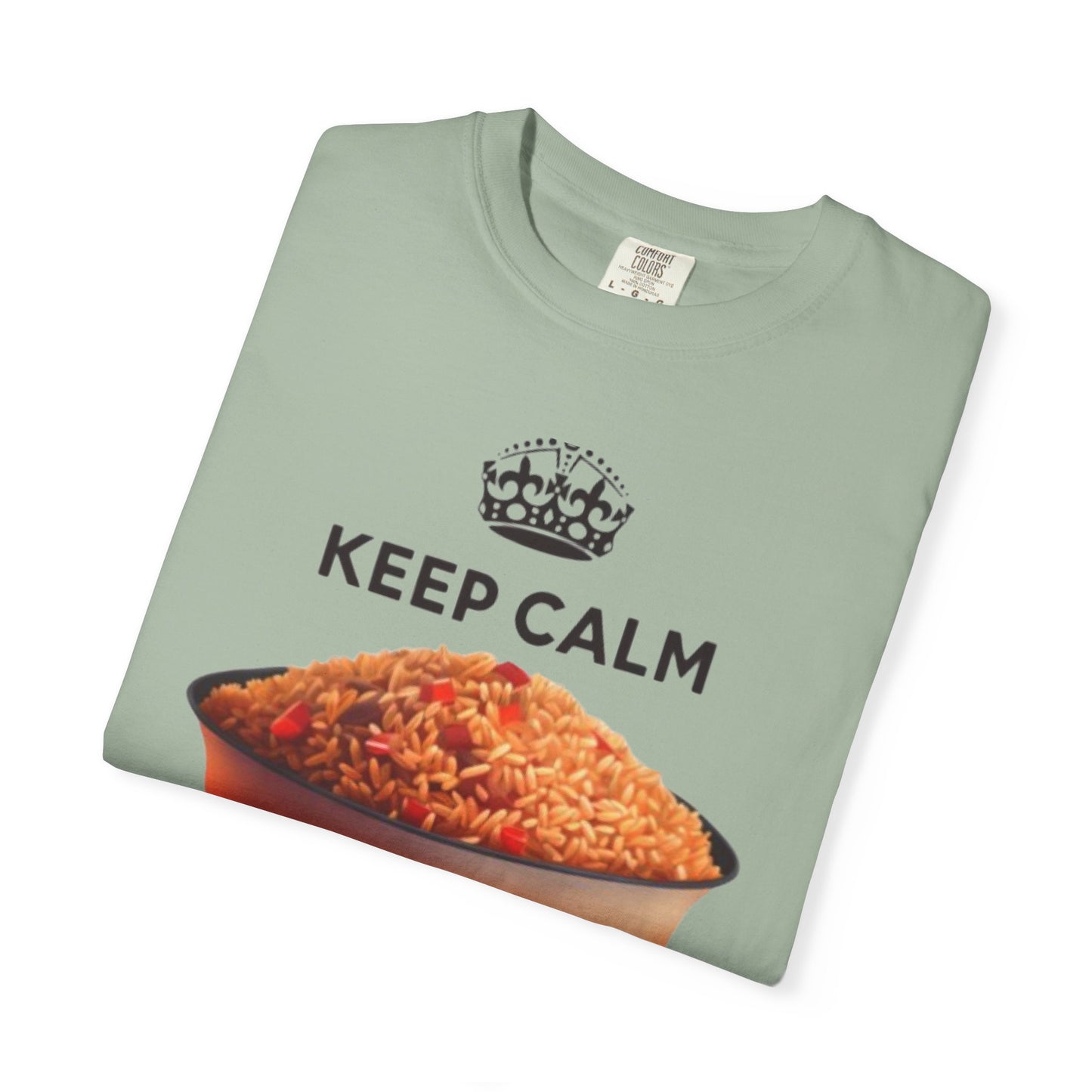 Keep Calm Eat Jollof T-Shirt, Unisex Fun Tee, Gift for Foodies, Casual Wear, Cultural Apparel, Summer Festival Shirt