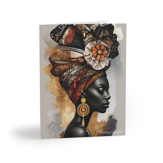 Elegant African Art Greeting Cards | 8, 16, and 24 pcs | Perfect for Birthdays, Celebrations, Invitations, Feminine Touch, Thank You Notes