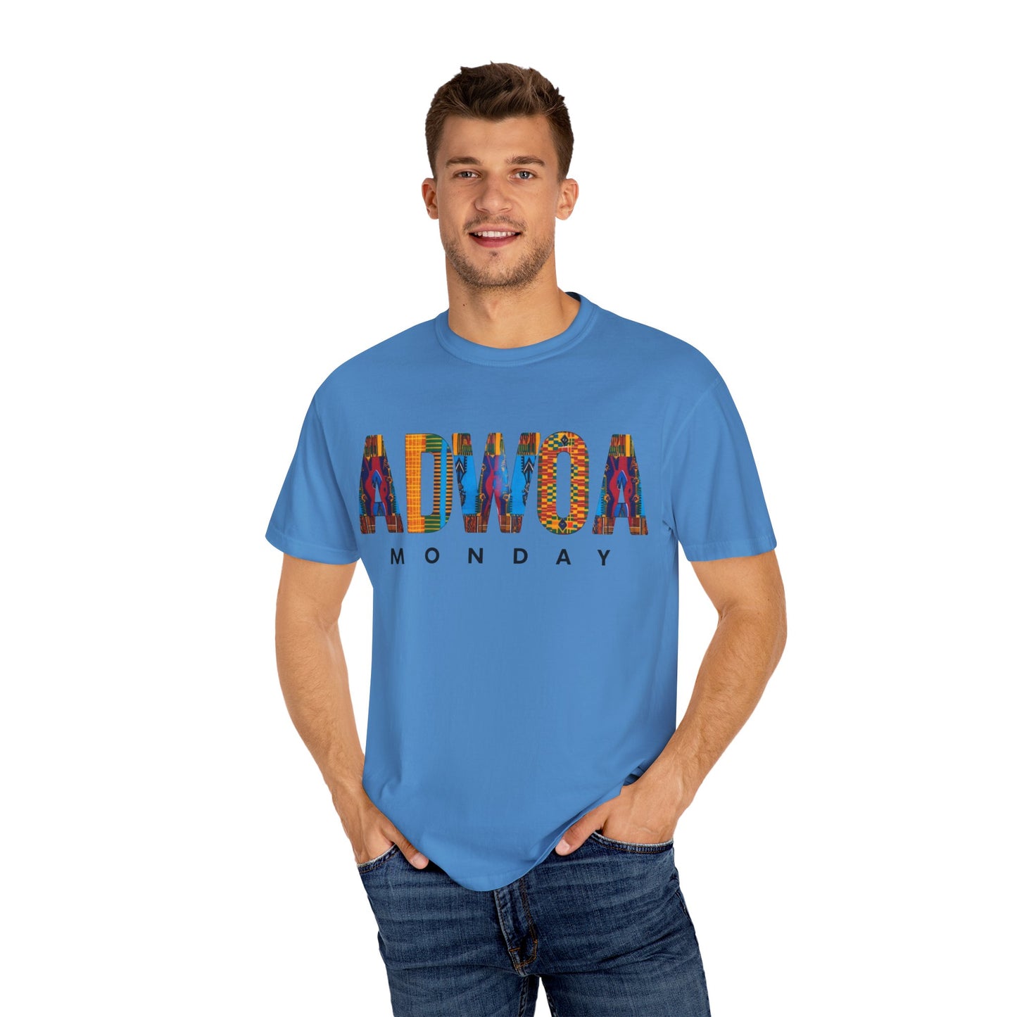 Vibrant Unisex T-Shirt - ADWOA MONDAY Graphic Tee, Casual Wear, Gift for Him/Her, Everyday Style, Unique Graphic Shirt, Fashion Statement