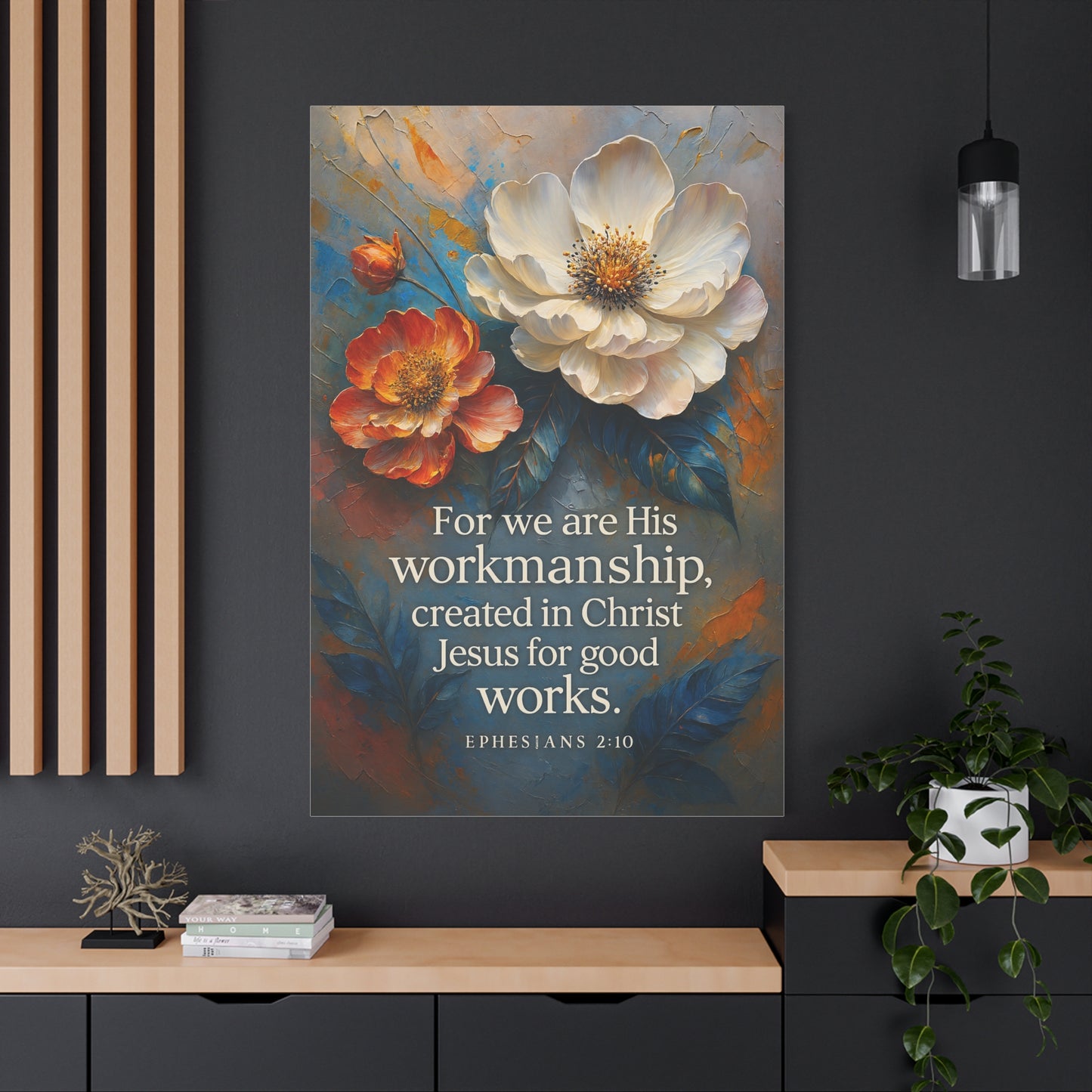 Floral Canvas Art Print, Inspirational Wall Decor for Home, Church, and Gift Giving, Christian Artwork, Meaningful Christian Gift