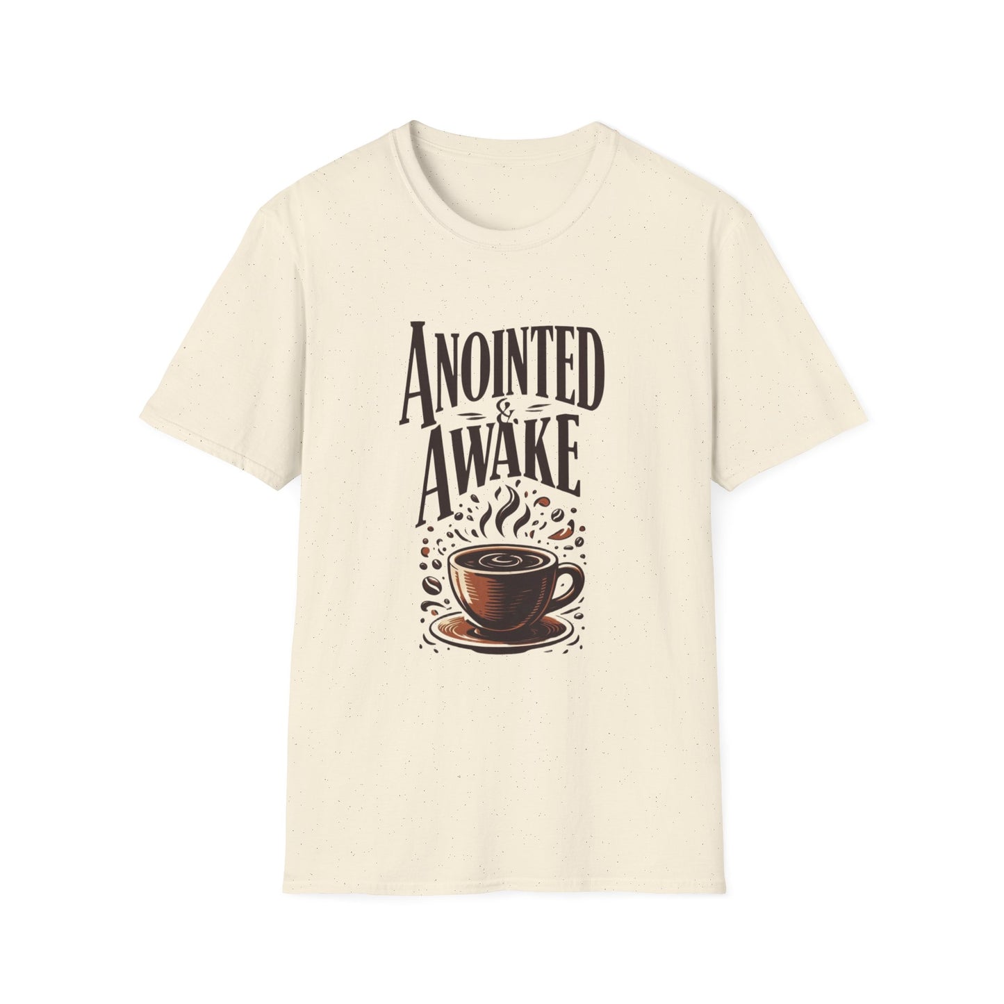 Coffee Lovers Unisex T-Shirt | Anointed & Awake Graphic Tee for Gift, Everyday Wear, Casual Style, Spiritual Motivational Shirt