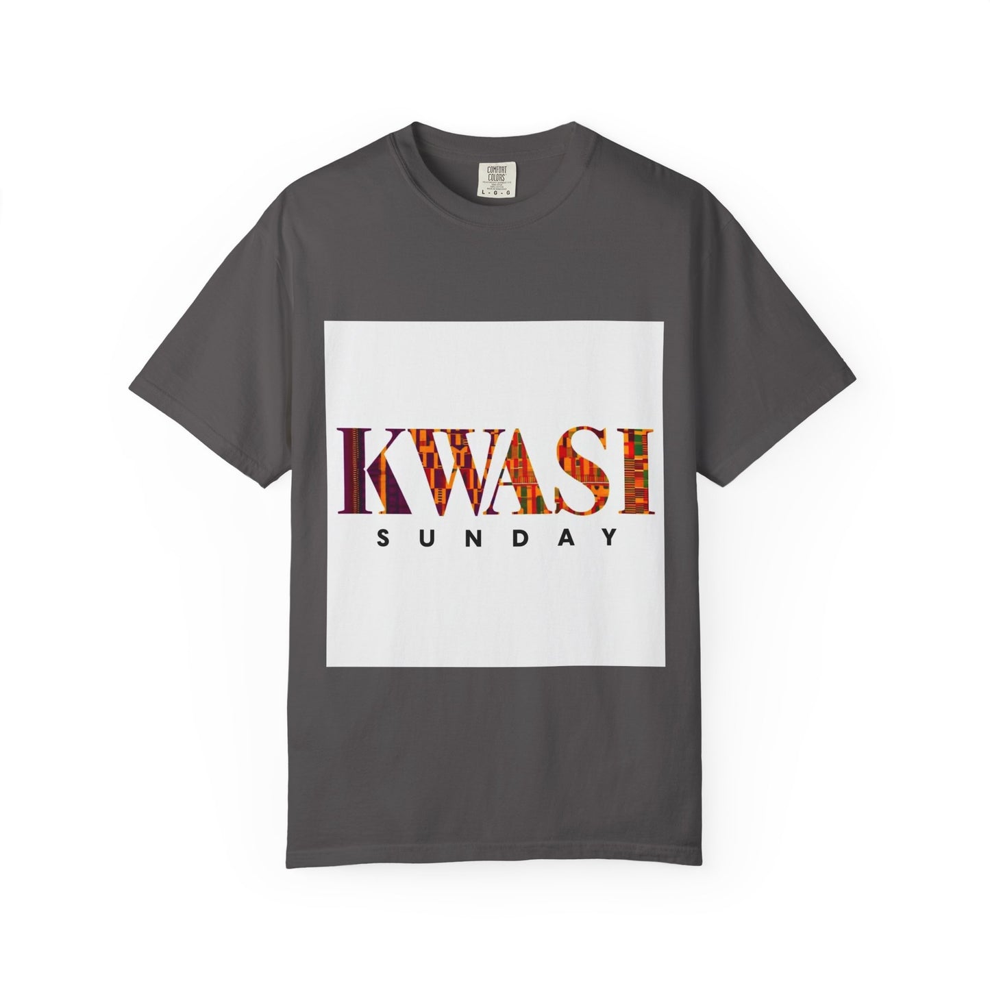 Kwasi Sunday Garment-Dyed Unisex T-Shirt, Vibrant African Print Tee, Casual Wear, Gift for Culture Enthusiasts, Celebration Apparel