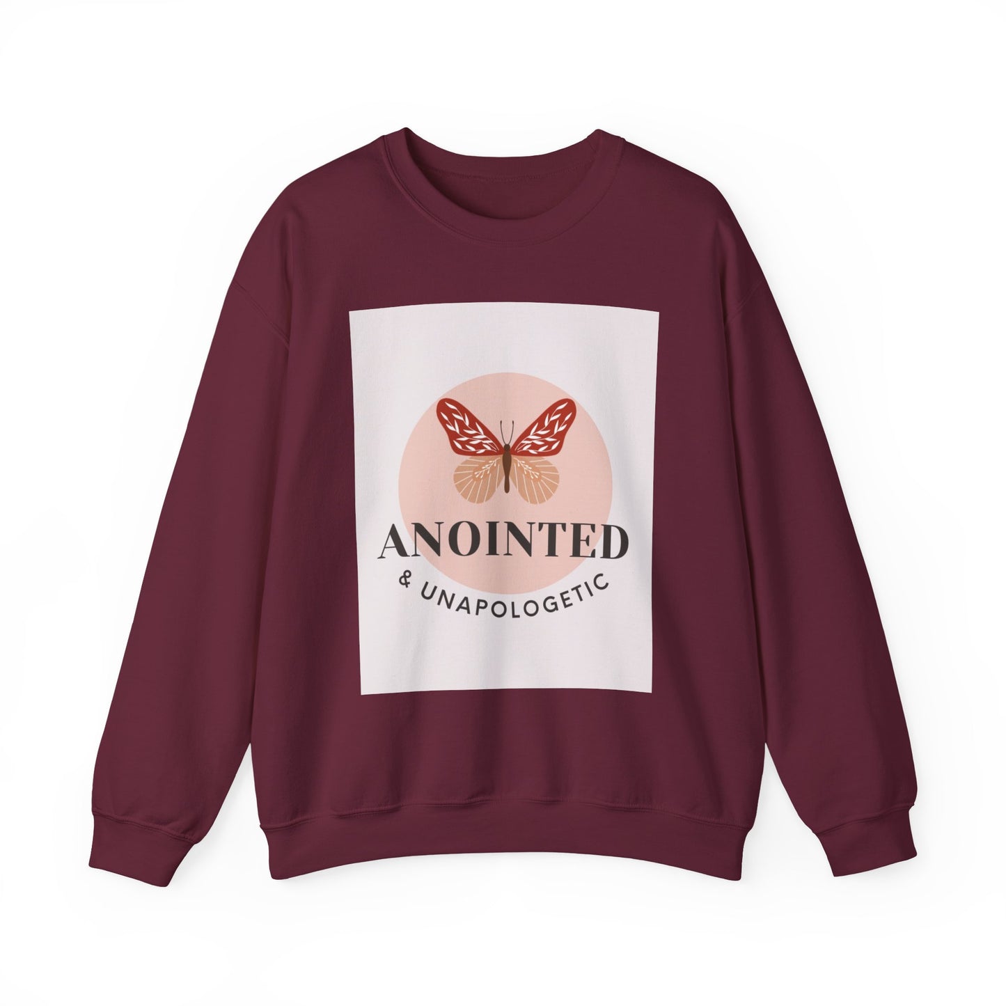 Butterfly Graphic Sweatshirt - Anointed & Unapologetic, Cozy Apparel, Gift for Her, Inspirational Fashion, Fall Outfit