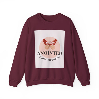 Butterfly Graphic Sweatshirt - Anointed & Unapologetic, Cozy Apparel, Gift for Her, Inspirational Fashion, Fall Outfit