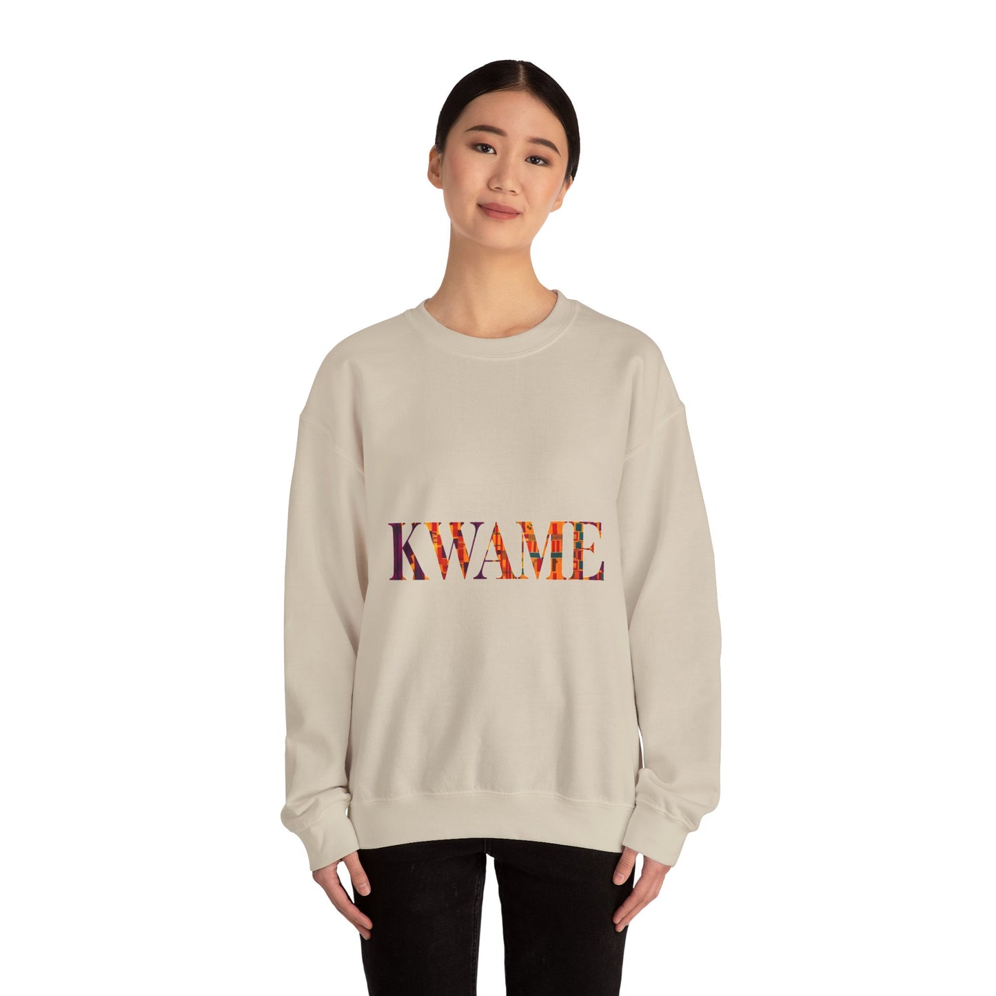 Kwame Graphic Crewneck Sweatshirt | Cozy Unisex Sweatshirt for Casual Outfits, Gift for Her/Him, Fall Fashion, Everyday Wear