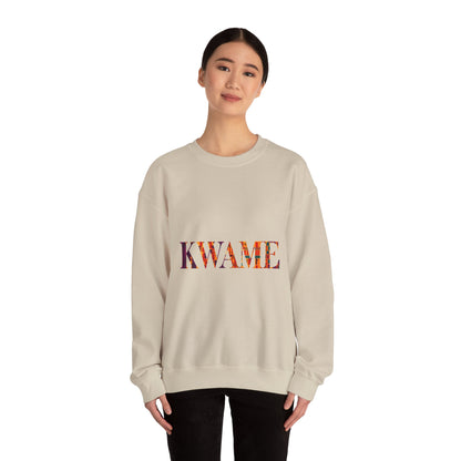 Kwame Graphic Crewneck Sweatshirt | Cozy Unisex Sweatshirt for Casual Outfits, Gift for Her/Him, Fall Fashion, Everyday Wear