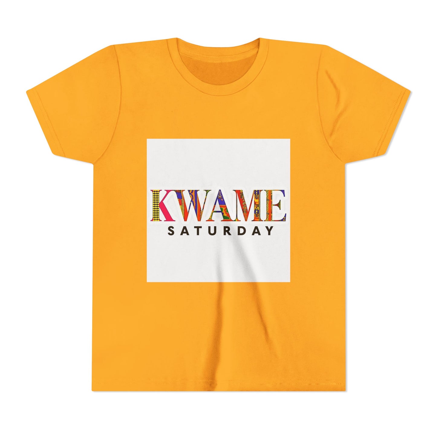 Colorful Kwame Saturday Youth Tee, Kids Celebration Shirt, Birthday Gift, Fun Day Outwear, Vibrant Short Sleeve Top