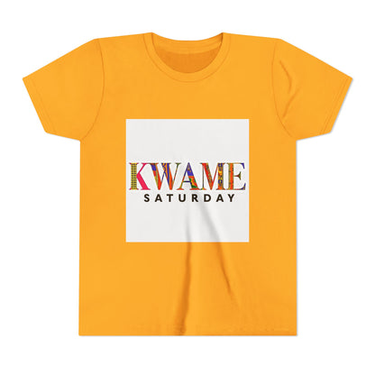 Colorful Kwame Saturday Youth Tee, Kids Celebration Shirt, Birthday Gift, Fun Day Outwear, Vibrant Short Sleeve Top