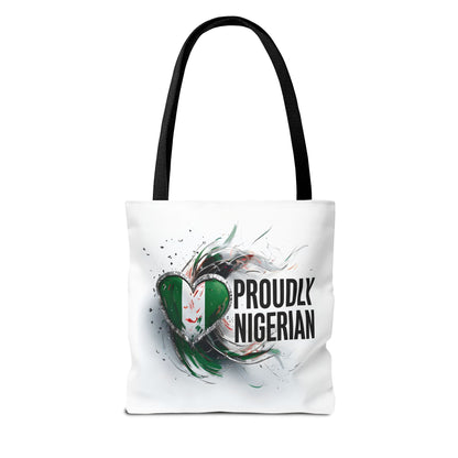Proudly Nigerian Tote Bag | Eco-Friendly Shopping Bag, Cultural Pride Accessory, Gift for Nigerians, Travel Bag, Canvas Carryall