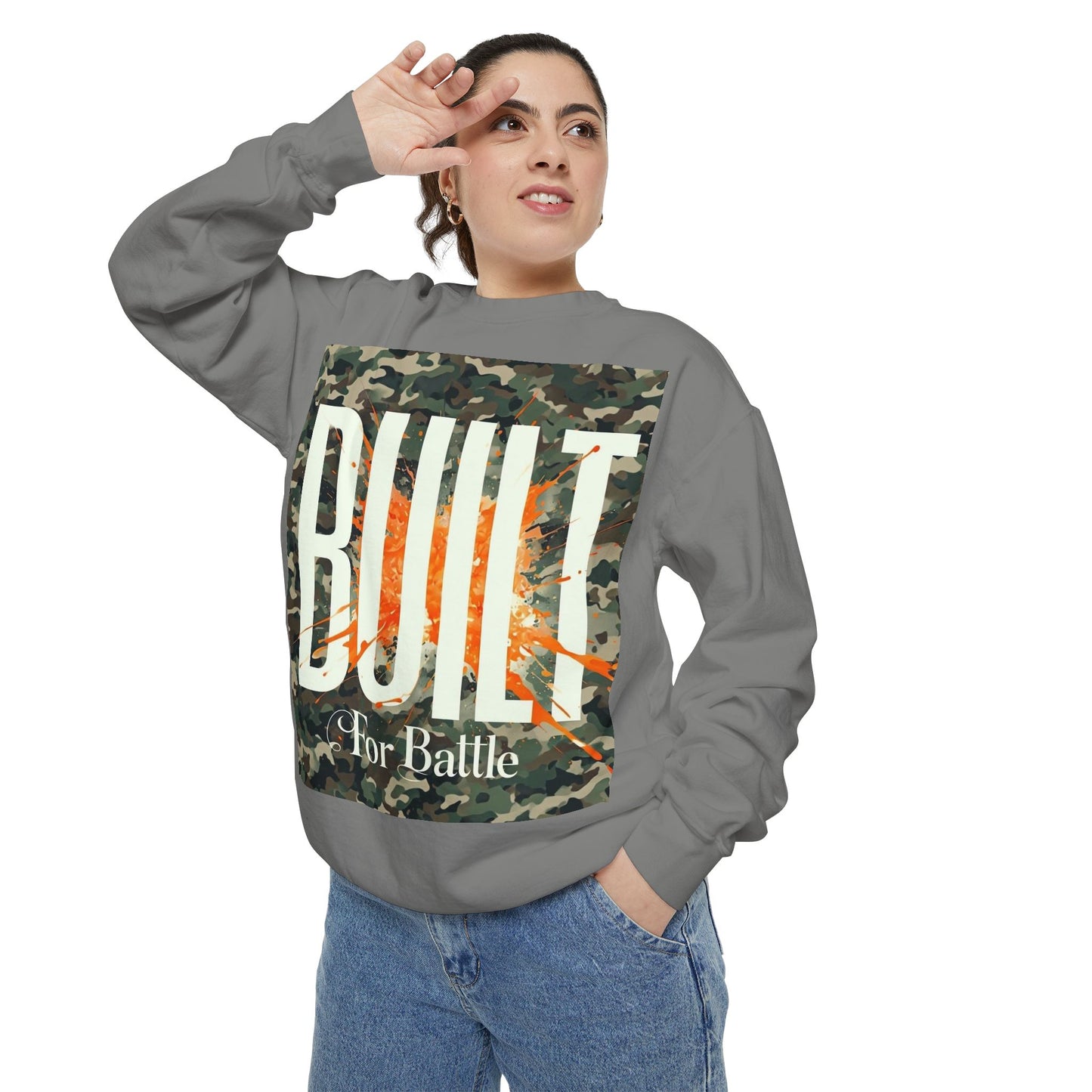 Battle-Ready Unisex Sweatshirt | Cozy Streetwear | Gift for Him or Her | Fall Fashion | Casual Wear | Camo Design