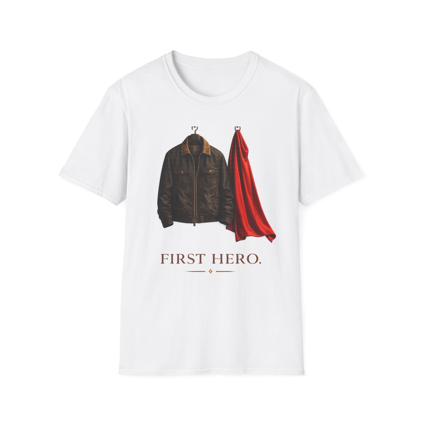 T-Shirt — "First Hero" Jacket & Cape Tribute Tee