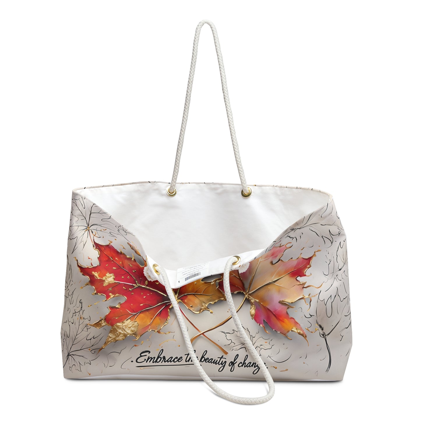 Autumn Leaves Weekender Bag, Seasonal Travel Tote, Eco-Friendly Carryall, Stylish Gym Bag, Gift for Nature Lovers