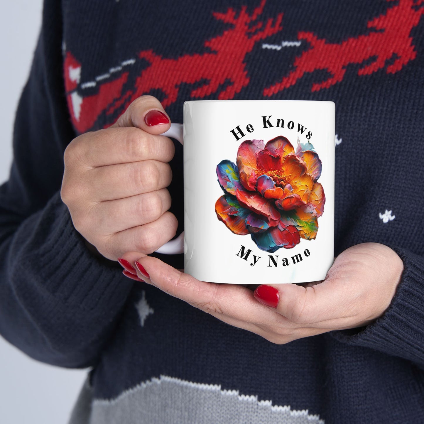 Colorful Floral Ceramic Mug - He Knows My Name, Inspirational Gift for Tea & Coffee Lovers, Unique Birthday Present, Encouragement [...]