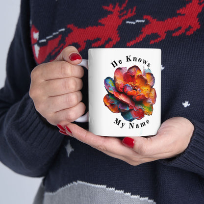 Colorful Floral Ceramic Mug - He Knows My Name, Inspirational Gift for Tea & Coffee Lovers, Unique Birthday Present, Encouragement [...]