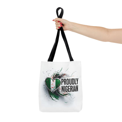 Proudly Nigerian Tote Bag | Eco-Friendly Shopping Bag, Cultural Pride Accessory, Gift for Nigerians, Travel Bag, Canvas Carryall