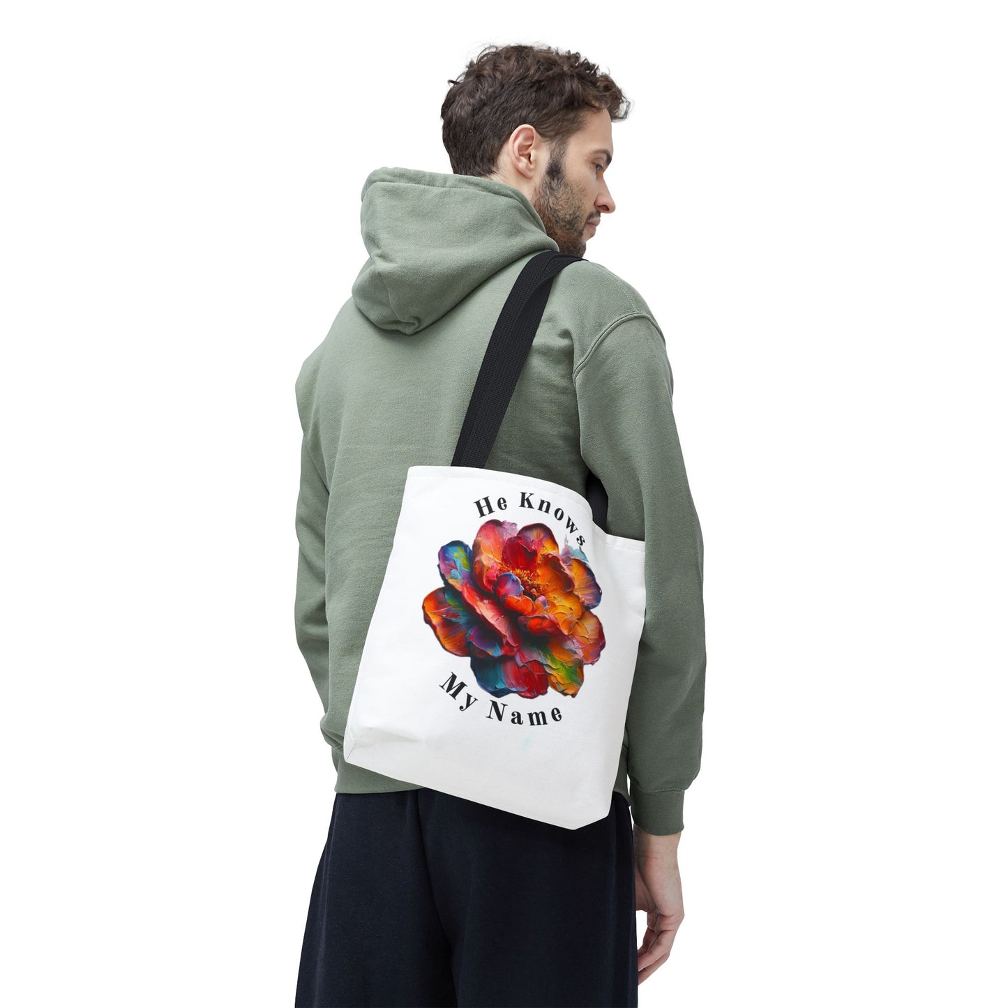 Flower Tote Bag with Inspirational Quote - Perfect for Everyday Use, Weekend Getaways, Gifts, Eco-Friendly Alternative, Floral Design