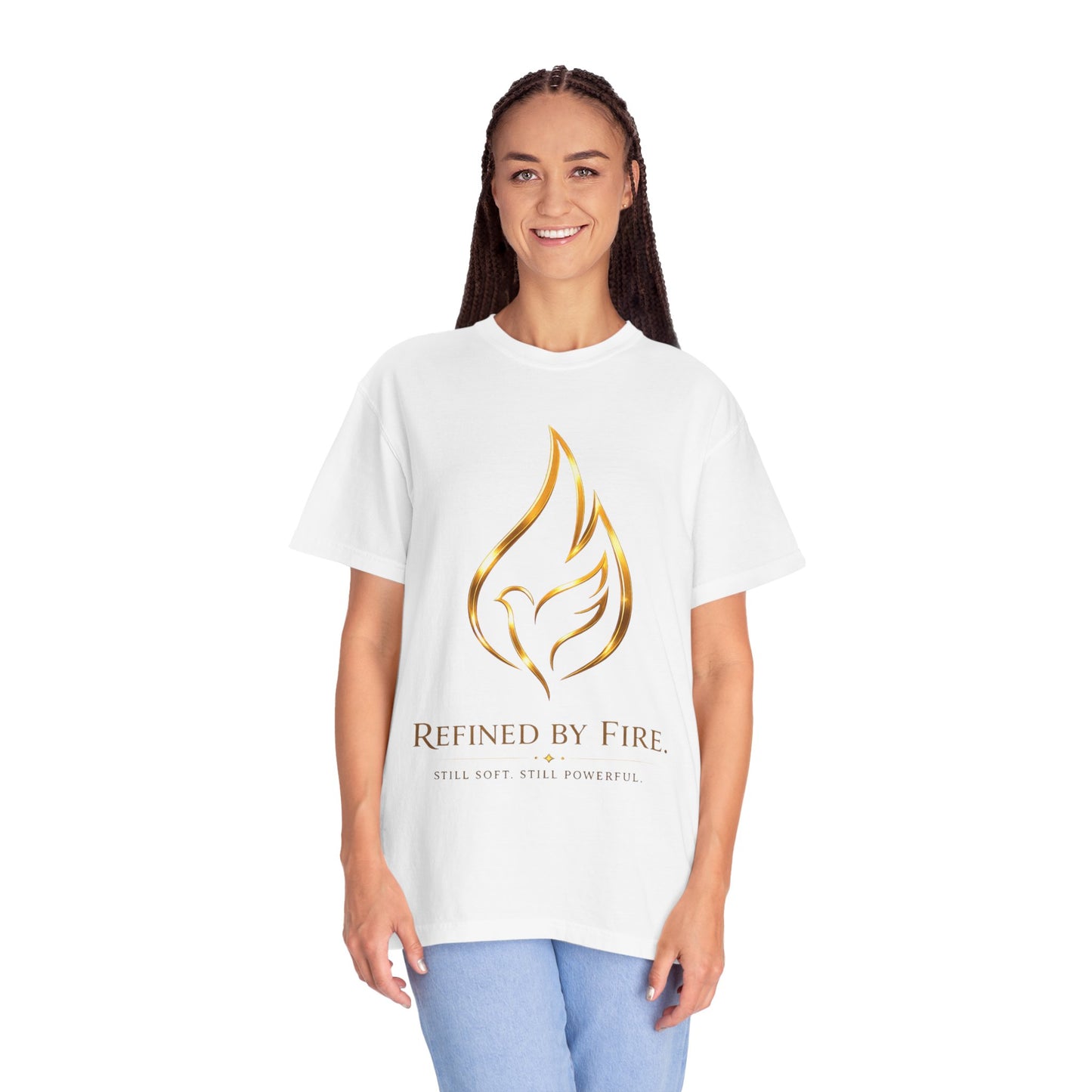 Refined By Fire Graphic T-Shirt — Inspirational Flame Dove Tee
