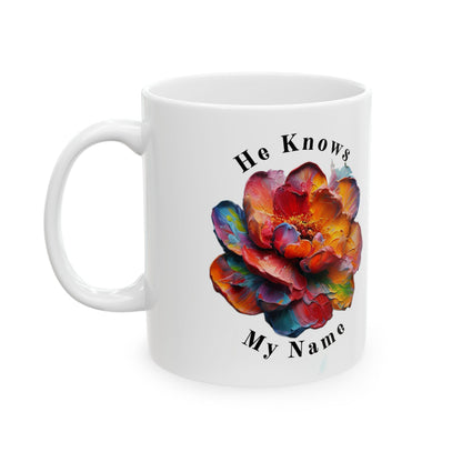 Colorful Floral Ceramic Mug - He Knows My Name, Inspirational Gift for Tea & Coffee Lovers, Unique Birthday Present, Encouragement [...]