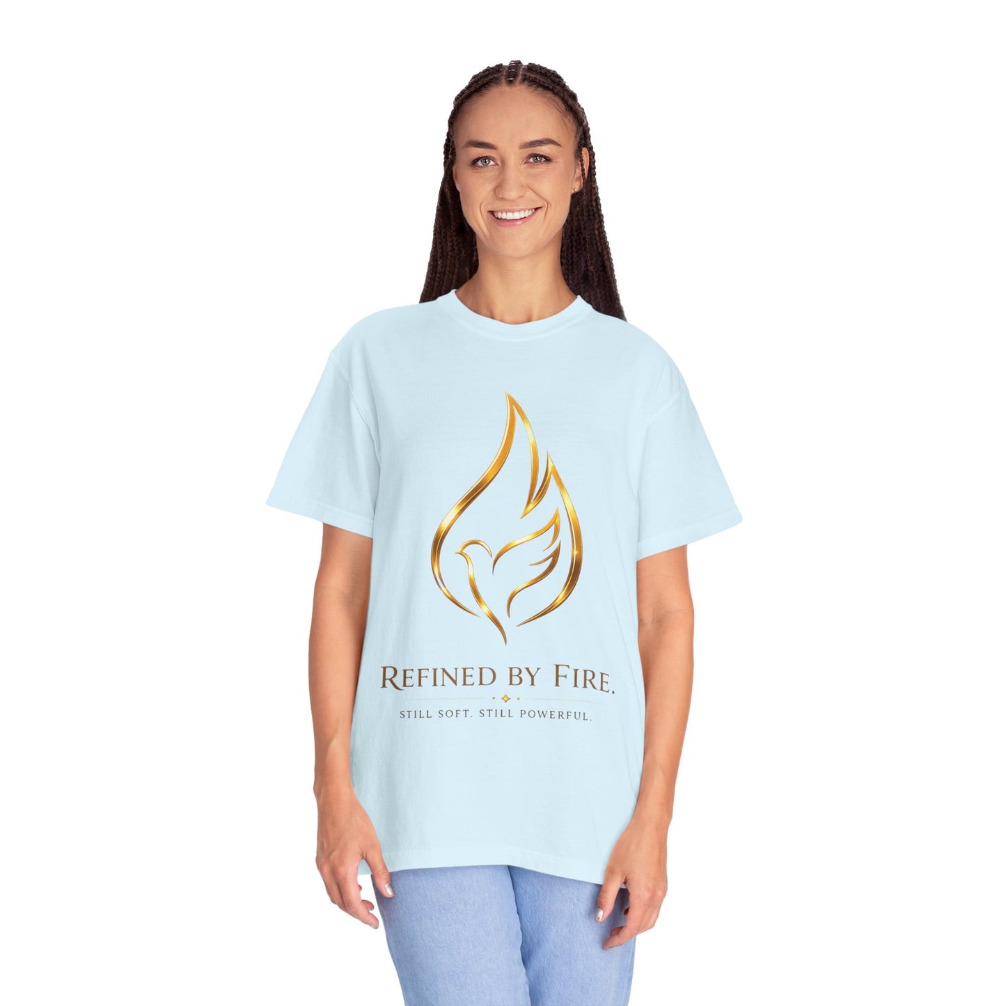 Refined By Fire Graphic T-Shirt — Inspirational Flame Dove Tee