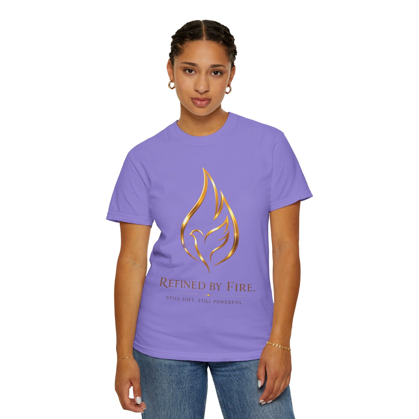 Refined By Fire Graphic T-Shirt — Inspirational Flame Dove Tee