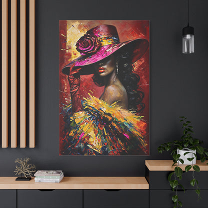 Canvas Wall Art Lady Wearing Cap