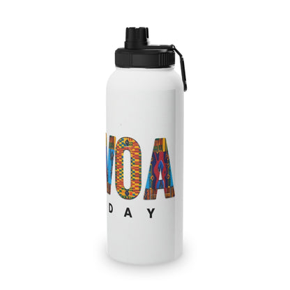 Artistic Stainless Steel Water Bottle - Colorful Afrocentric Design, Stylish Sports Lid, Eco-Friendly Hydration, Travel Accessory,