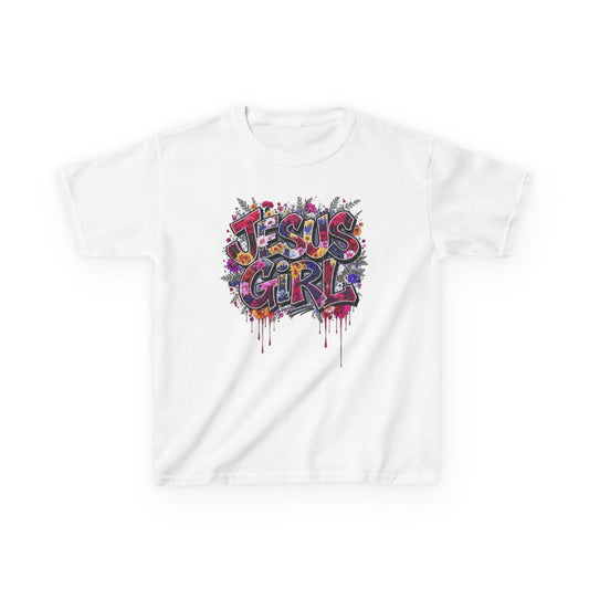 Jesus Girl Graffiti Kids Tee, Youth Graphic Shirt, Fun Faith-Based Tee, Cool Christian Apparel, Perfect Gift for Girls