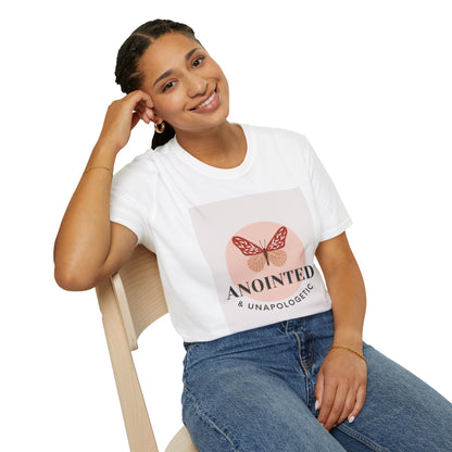Anointed & Unapologetic Butterfly T-Shirt, Inspirational Tee, Gift for Her, Motivational Apparel, Casual Wear, Encouragement Shirt