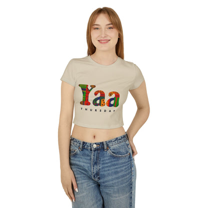 Colorful Yaa Thursday Women's Baby Tee, Cute Graphic Shirt, Motivational Crop Top, Gifts for Her, Everyday Wear, Trendy Fashion
