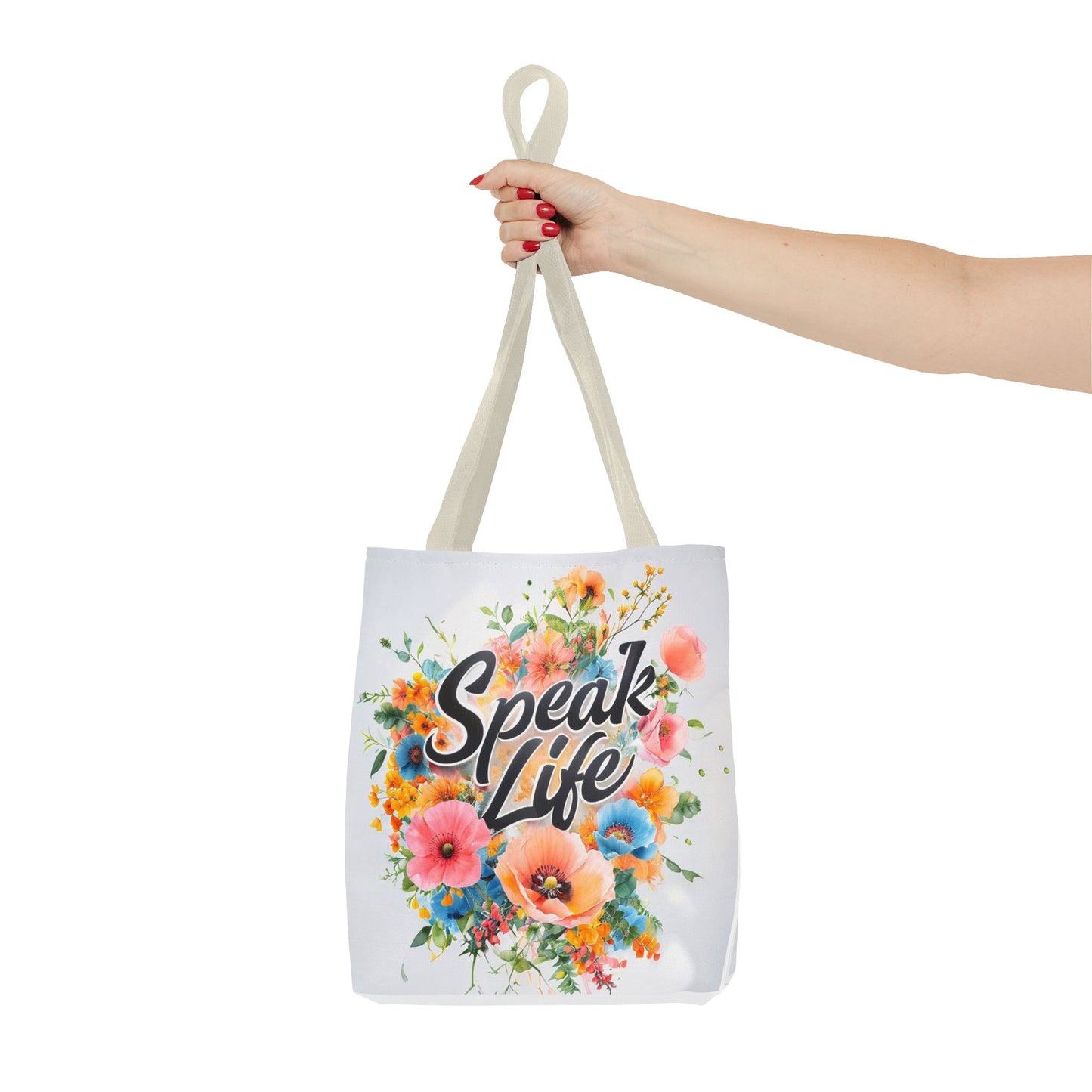 Floral Inspirational Tote Bag - 'Speak Life' Design, Motivational Gift, Carry-all Bag for Women, Eco-Friendly Shopping, Mother's Day, [...]