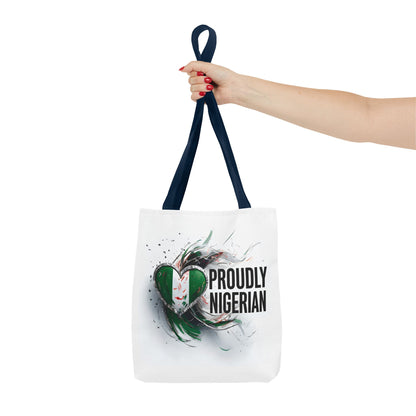 Proudly Nigerian Tote Bag | Eco-Friendly Shopping Bag, Cultural Pride Accessory, Gift for Nigerians, Travel Bag, Canvas Carryall
