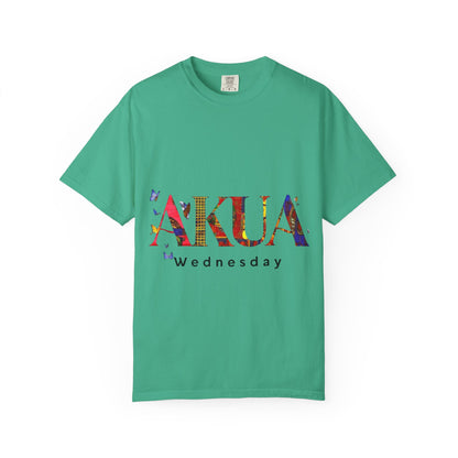 Colorful 'AKUA Wednesday' Unisex Garment-Dyed T-Shirt | Casual Wear, Graphic Tee, Street Style, Unique Gift, Daily Wear