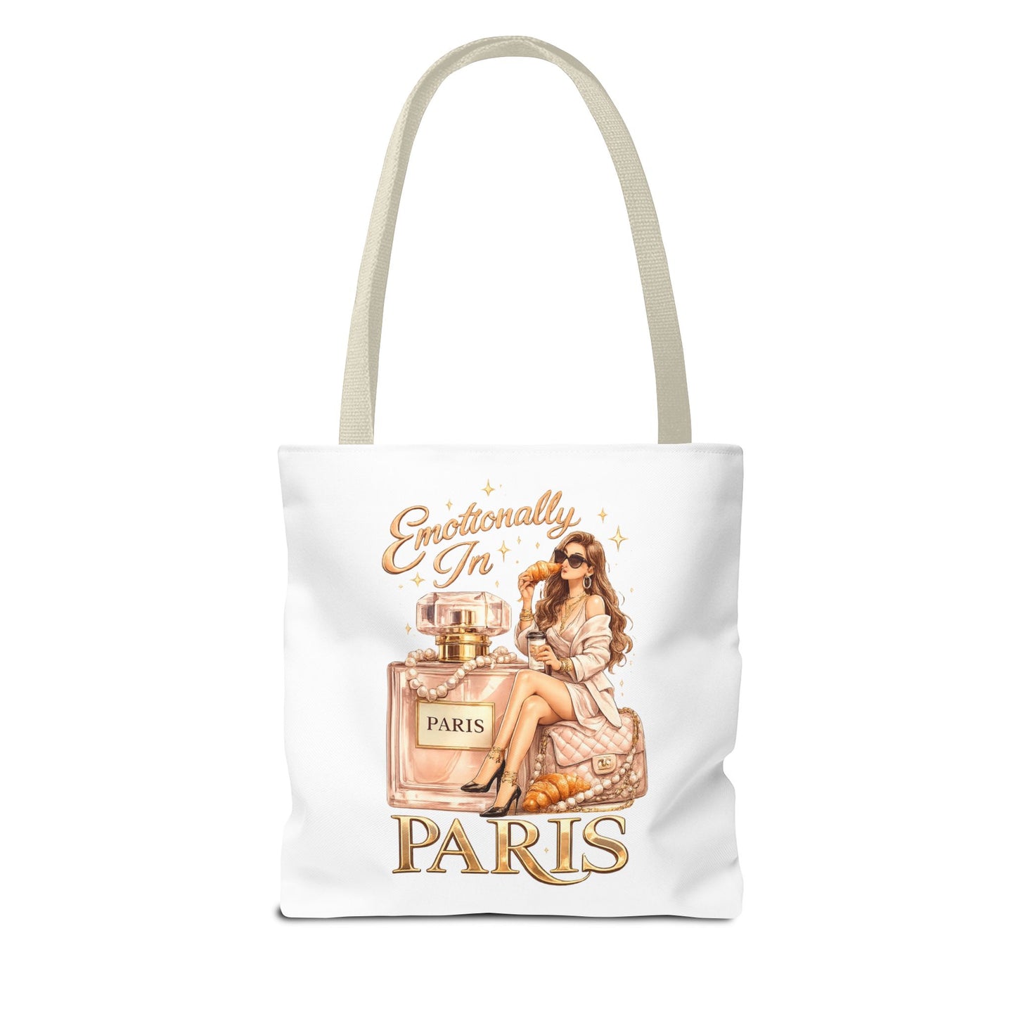 Paris Perfume Tote Bag — "Emotionally In Paris" Fashion Shopper