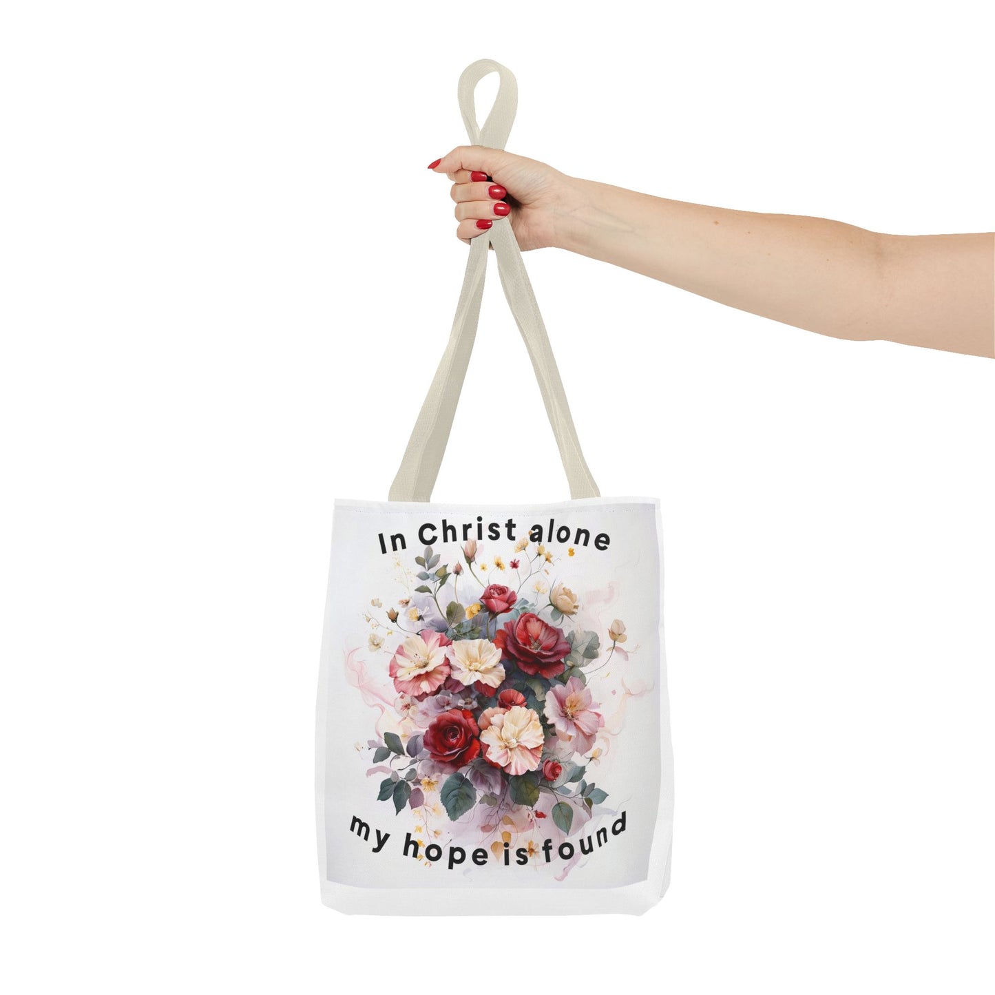 Floral Inspirational Tote Bag, Faith-Based Bag, Christian Gift, Everyday Carryall, Motivational Shopping Tote