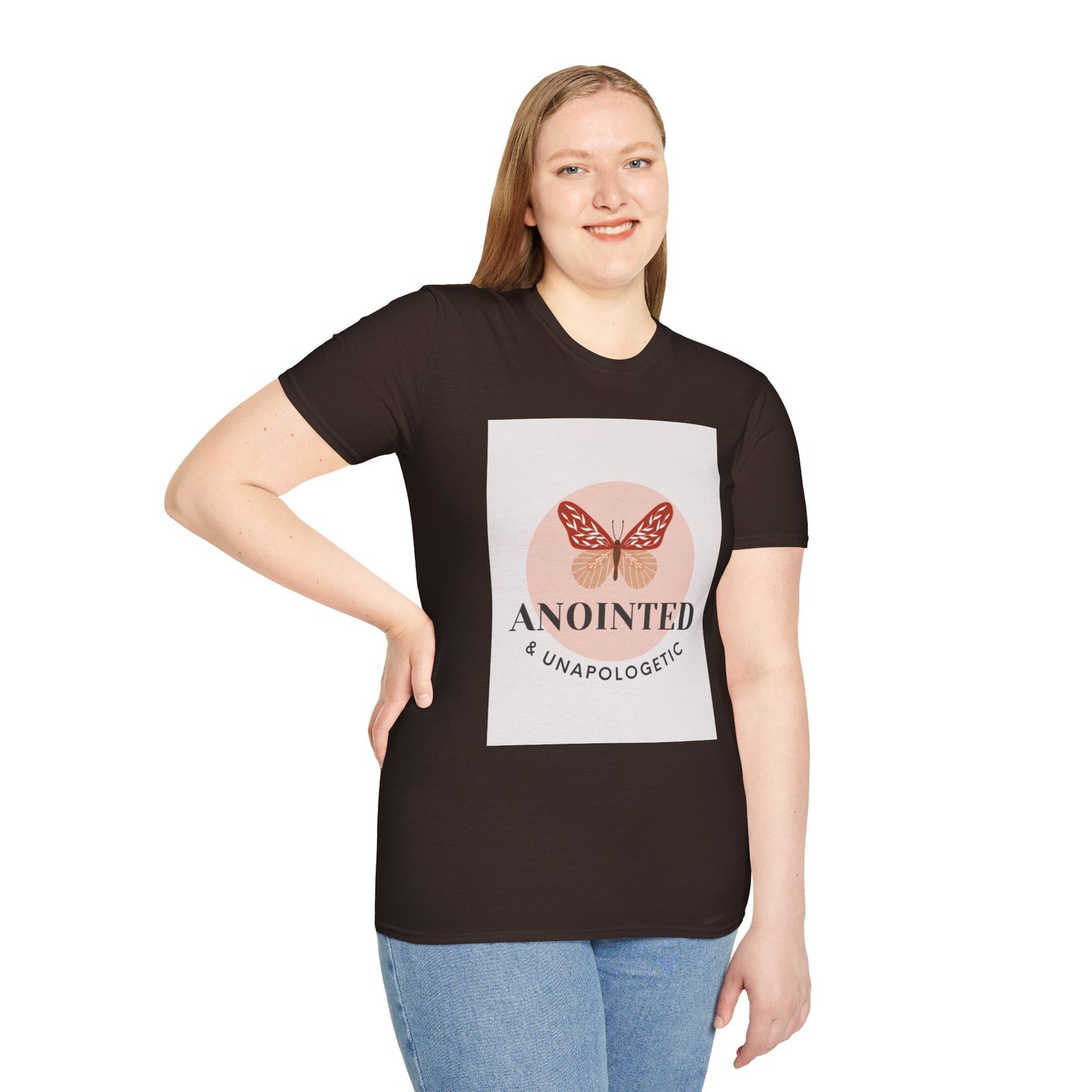 Anointed & Unapologetic Butterfly T-Shirt, Inspirational Tee, Gift for Her, Motivational Apparel, Casual Wear, Encouragement Shirt