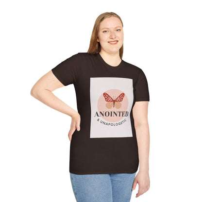 Anointed & Unapologetic Butterfly T-Shirt, Inspirational Tee, Gift for Her, Motivational Apparel, Casual Wear, Encouragement Shirt