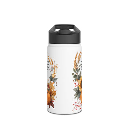 Floral Stainless Steel Water Bottle, Eco-friendly Hydration, Sunflower Design, Travel Mug, Gift for Nature Lovers, Outdoor Gear