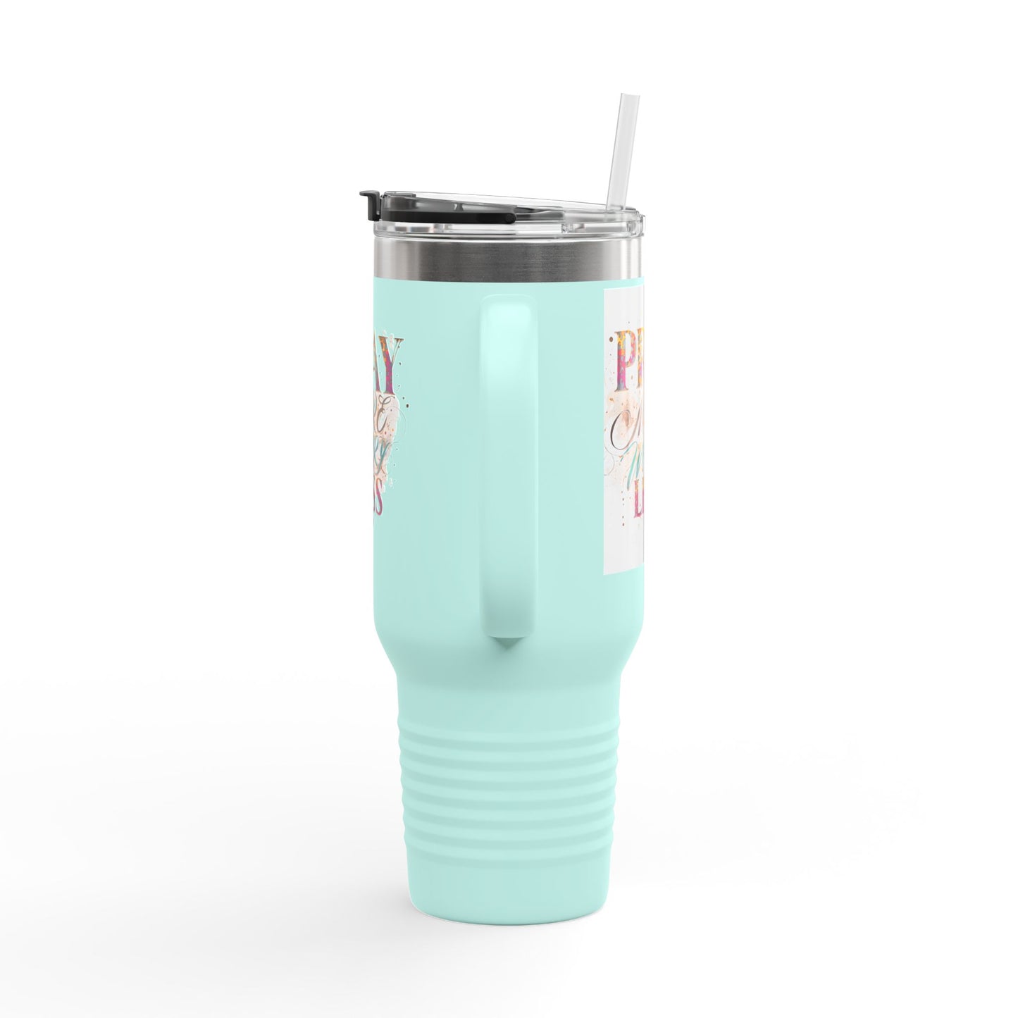Pray More Worry Less Insulated Travel Mug, 40oz - Motivational Coffee Cup for On-the-Go, Perfect Gift for Teachers, Friends, and Self-Care
