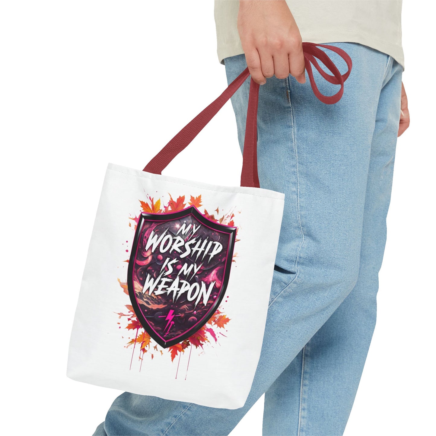 My Worship Is My Weapon Tote Bag - Inspirational Gift, Church Accessory, Spirituality, Everyday Use, Art Tote