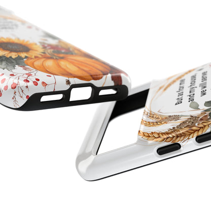 Fall-Themed Phone Case, Cozy Autumn Decor, Inspirational Quote, Pumpkin Design, Gift for Him or Her