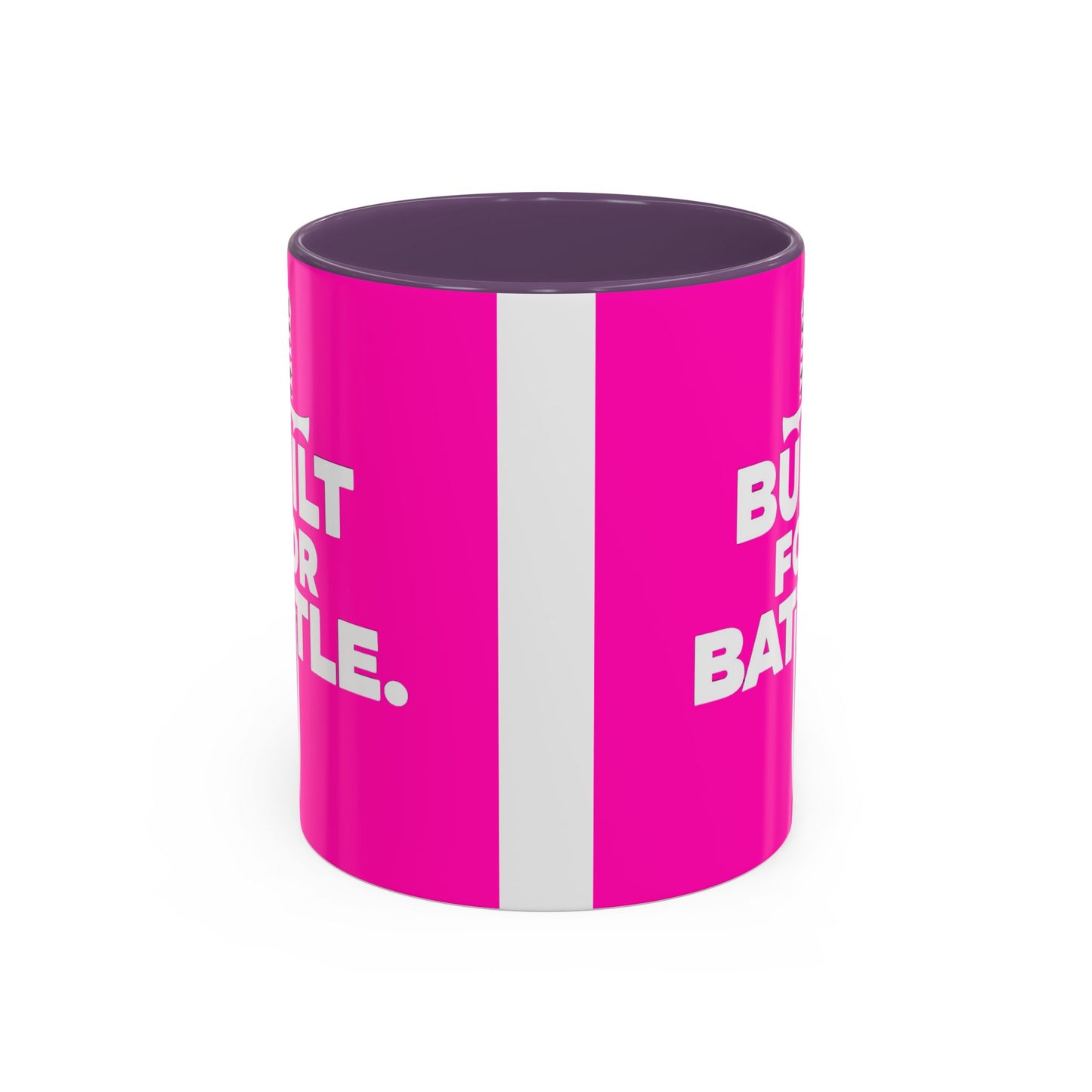 Built for Battle Accent Coffee Mug | Motivational Cup, Team Spirit, Gift for Fighters, Pink Mug, Unique Kitchenware