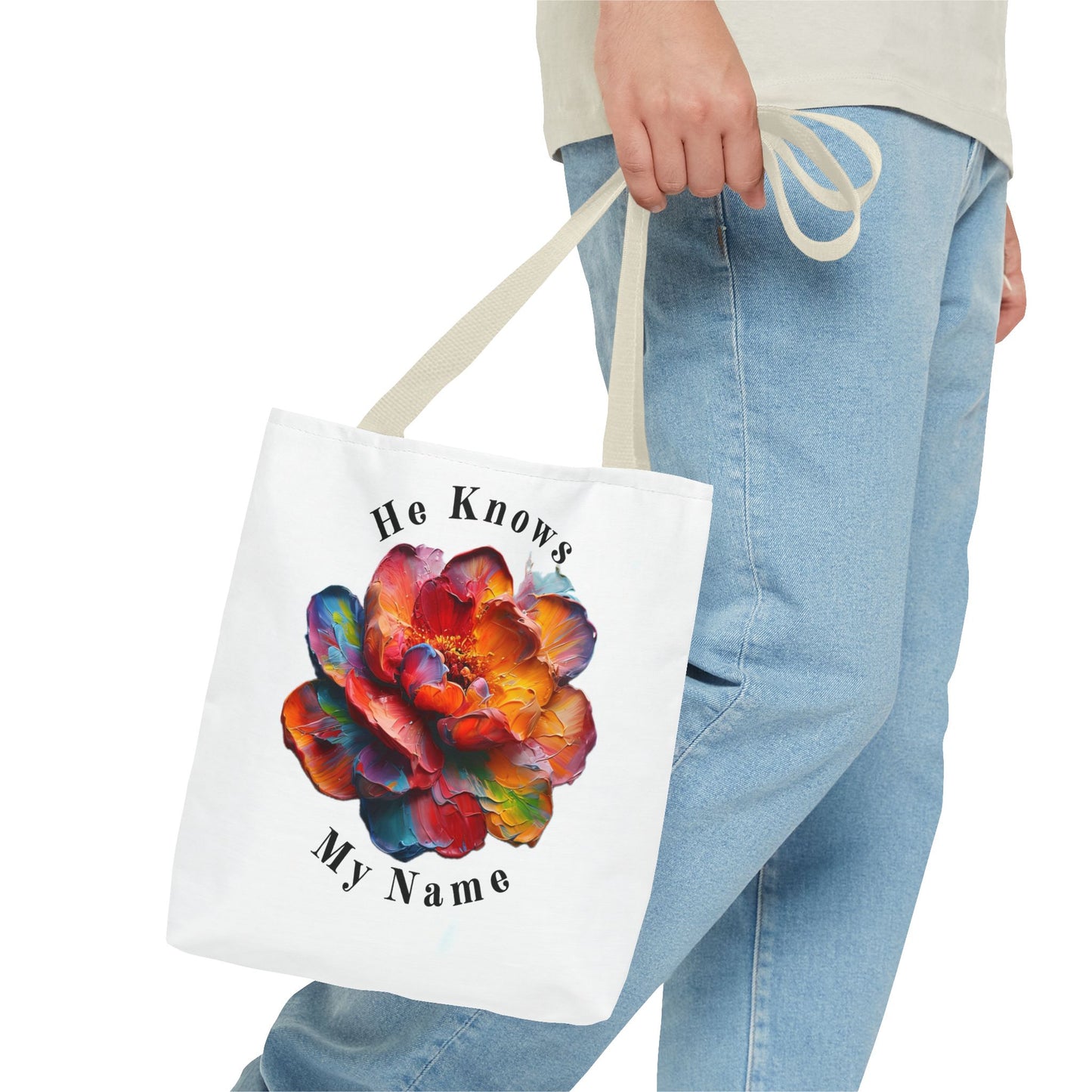 Flower Tote Bag with Inspirational Quote - Perfect for Everyday Use, Weekend Getaways, Gifts, Eco-Friendly Alternative, Floral Design