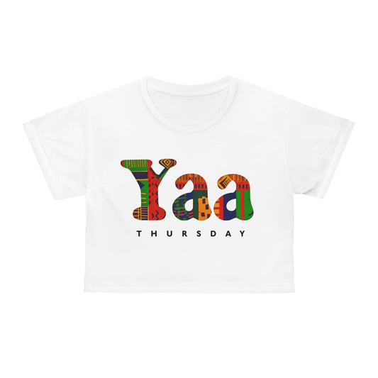 Colorful 'Yaa' Thursday Crop Tee - Vibrant and Fun Shirt for Women, Trendy Outfit, Casual Wear, Gift for Her, Birthday Celebration